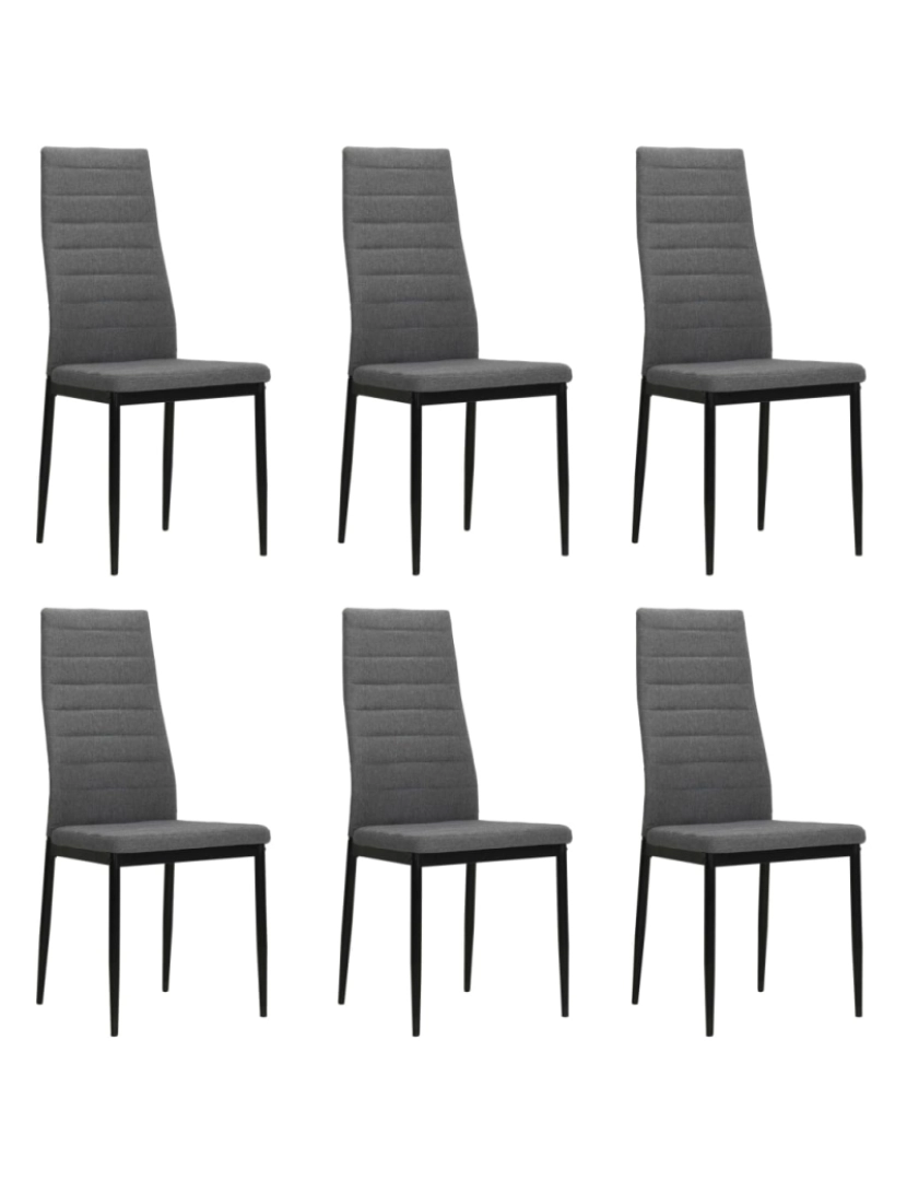 imagem de vidaXL Cadeiras de jantar 6 pcs tecido cinzento-claro2