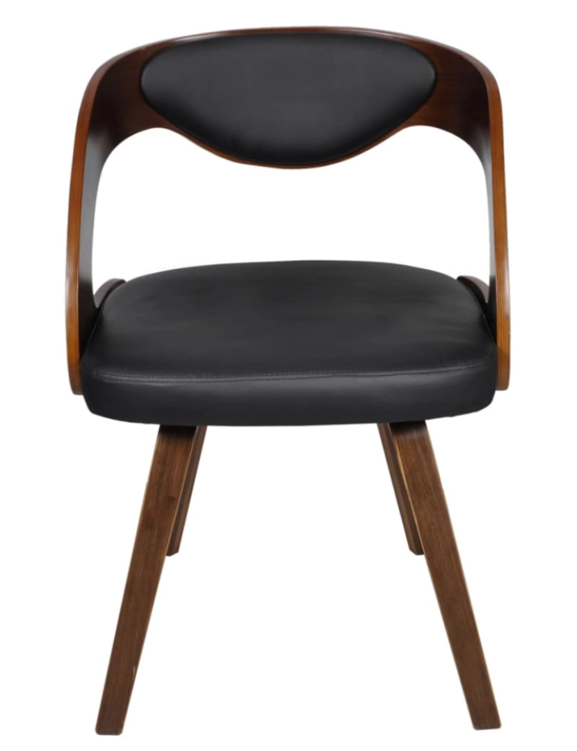 imagem de vidaXL Cadeiras jantar 4pcs madeira curvada couro artificial castanho4