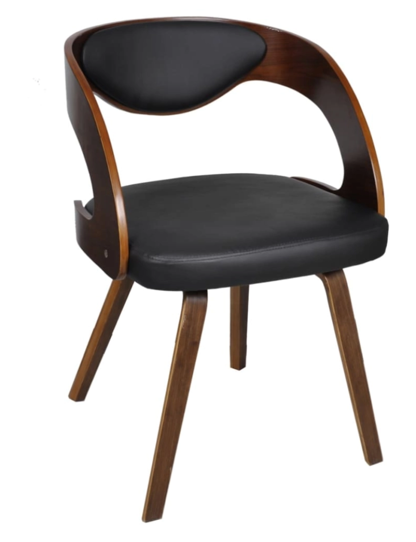 imagem de vidaXL Cadeiras jantar 4pcs madeira curvada couro artificial castanho5