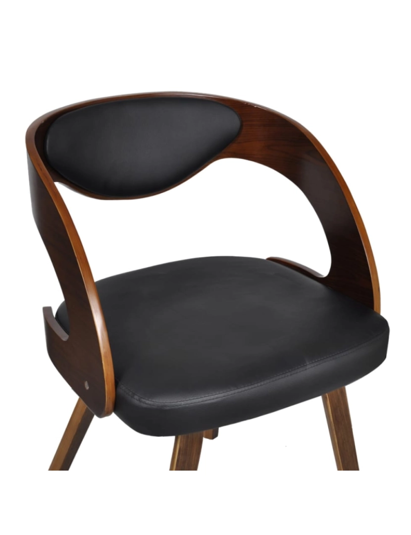 imagem de vidaXL Cadeiras jantar 4pcs madeira curvada couro artificial castanho7