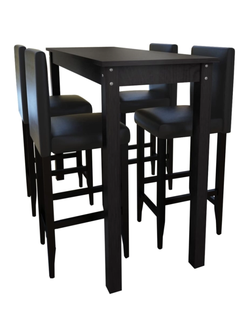 Vidaxl - vidaXL Mesa de bar com 4 cadeiras de bar preto