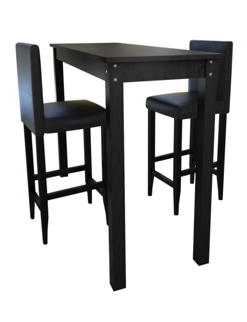 Vidaxl - vidaXL Mesa de bar com 2 cadeiras de bar, preto