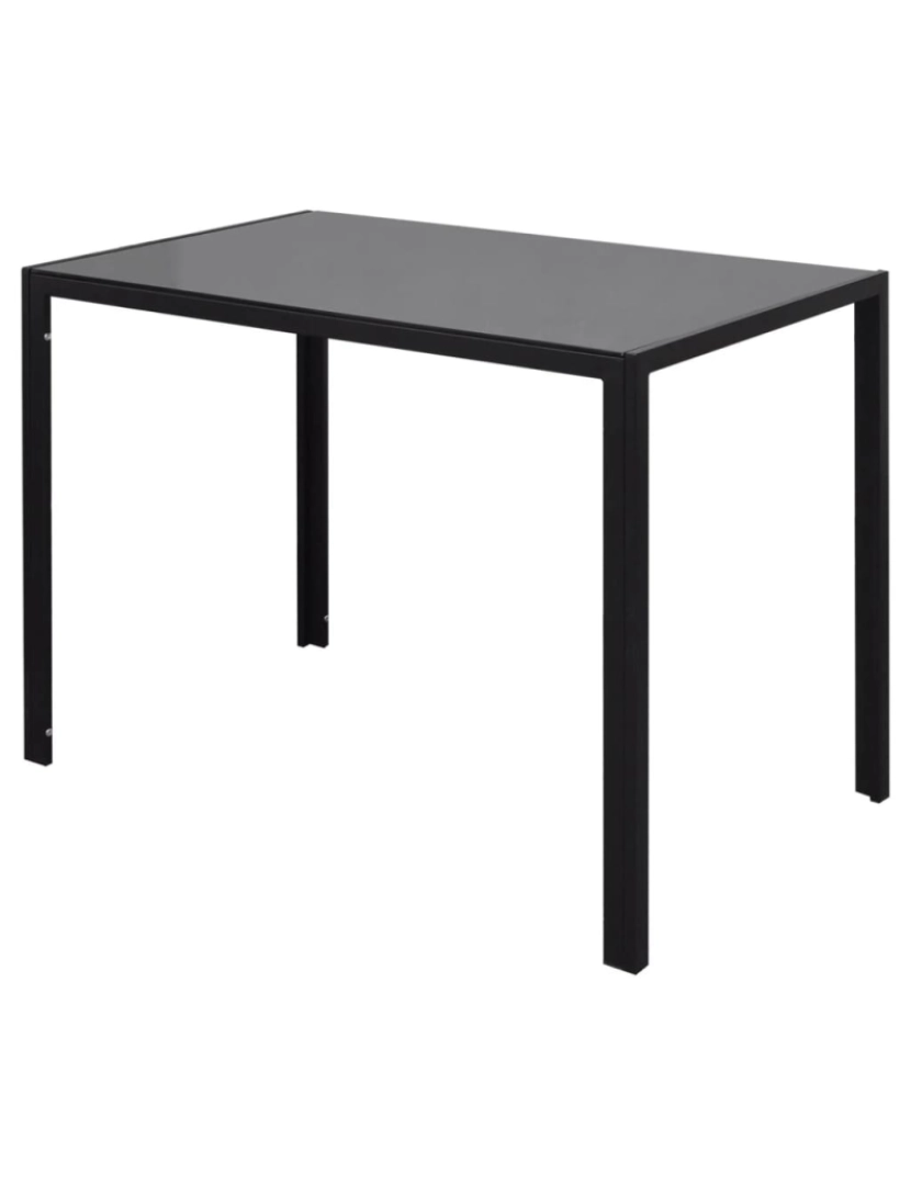 imagem de vidaXL Conjunto mesa de jantar 7 pcs preto e branco4