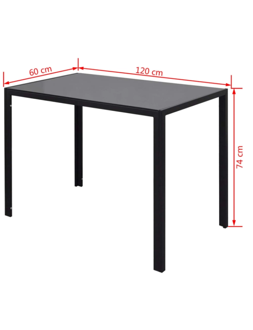 imagem de vidaXL Conjunto mesa de jantar 7 pcs preto e branco8