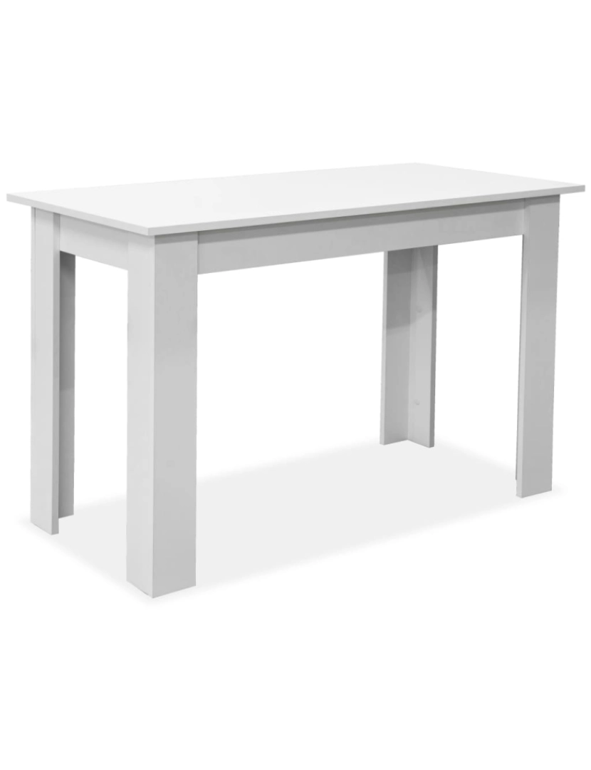 imagem de vidaXL Mesa e bancos de jantar 3 pcs aglomerado branco4