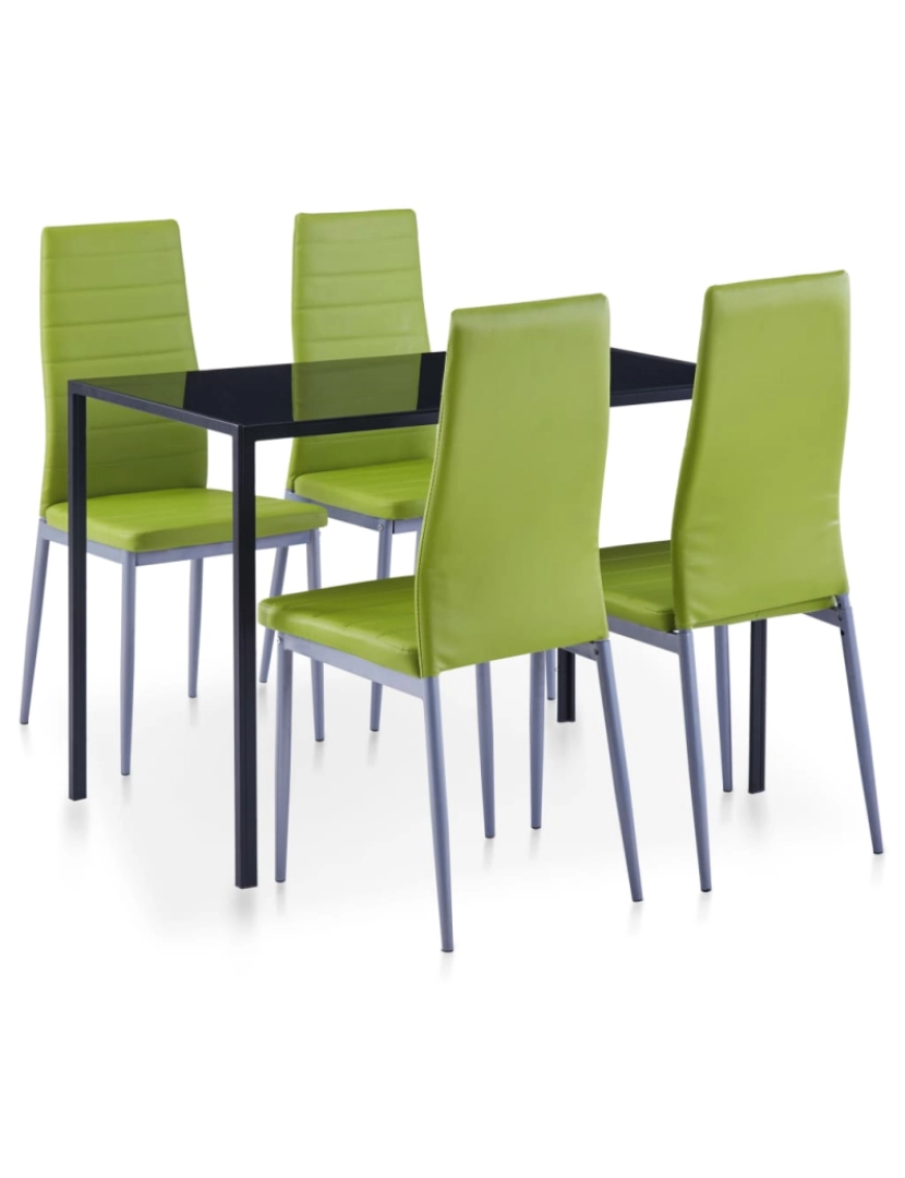 imagem de vidaXL Conjunto de jantar 5 pcs verde1