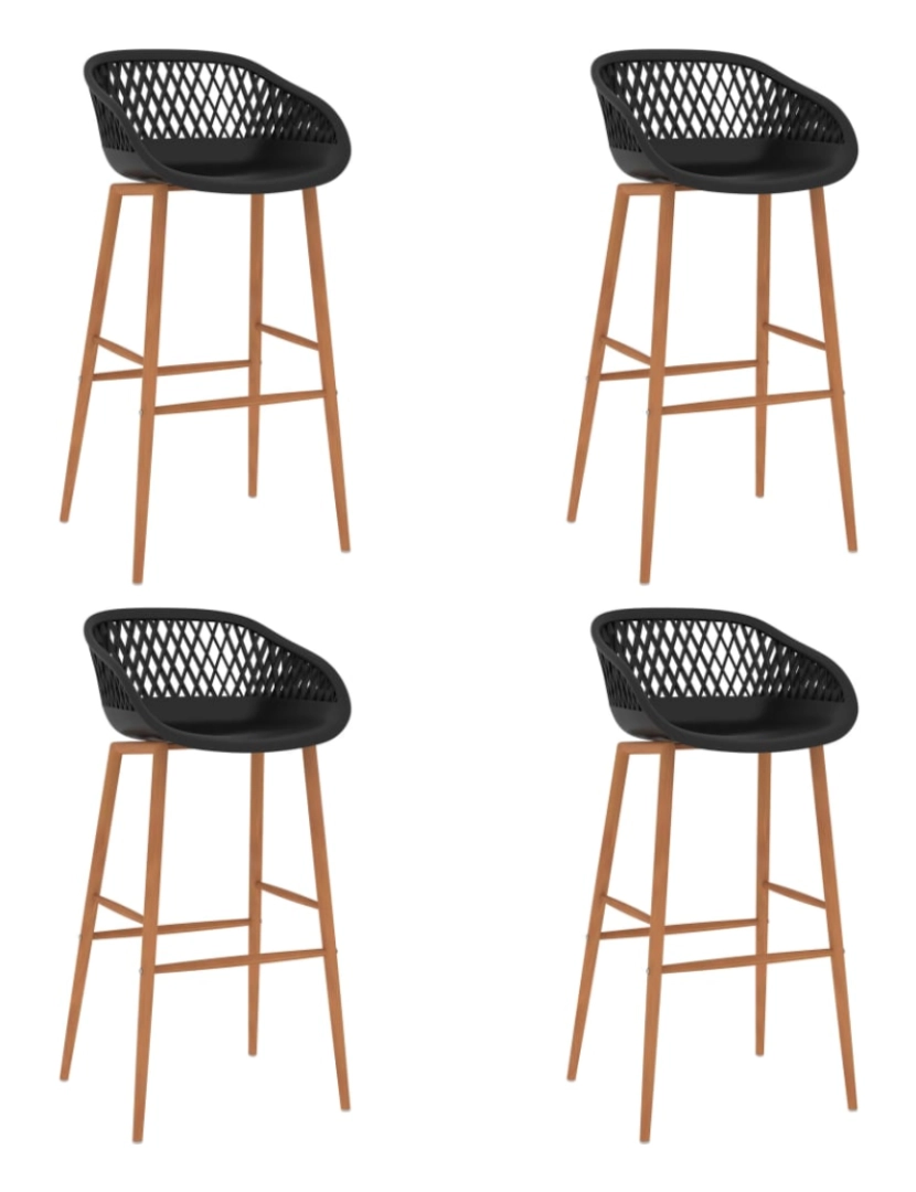 imagem de vidaXL 5 pcs conjunto de bar branco e preto7