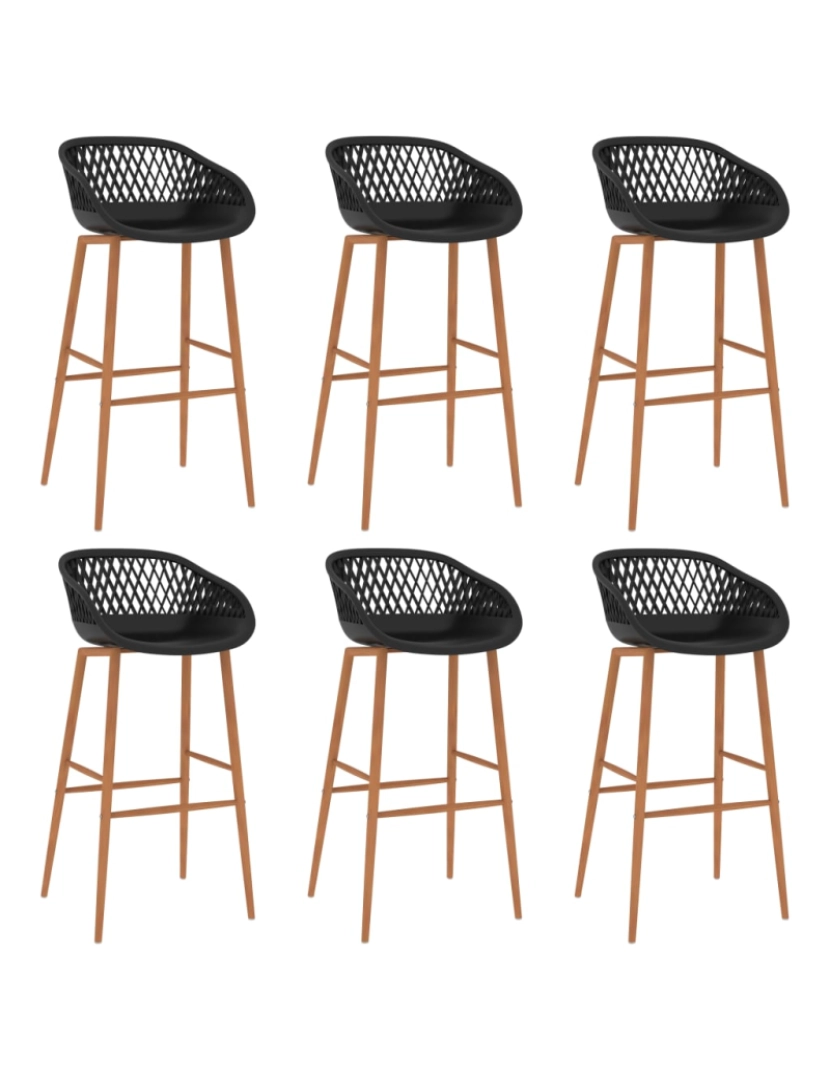 imagem de vidaXL 7 pcs conjunto de bar branco e preto7