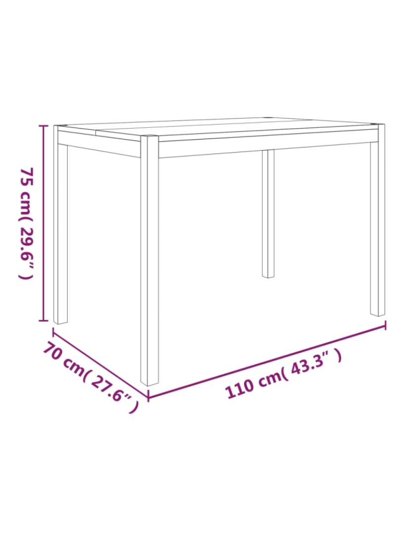 imagem de vidaXL Conjunto de jantar 5 pcs madeira de acácia maciça11