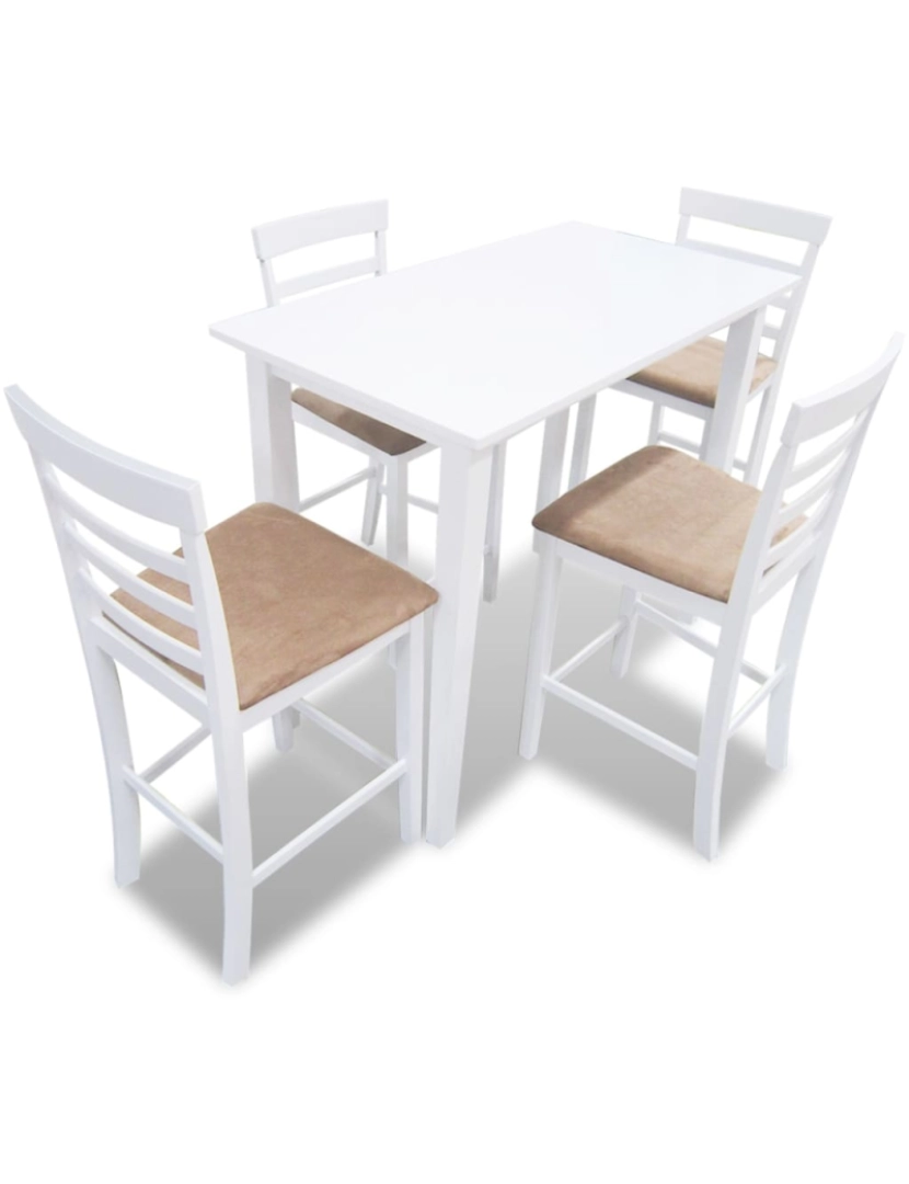 Vidaxl - vidaXL Consola de mesa branca e conjunto de 4 cadeiras de bar