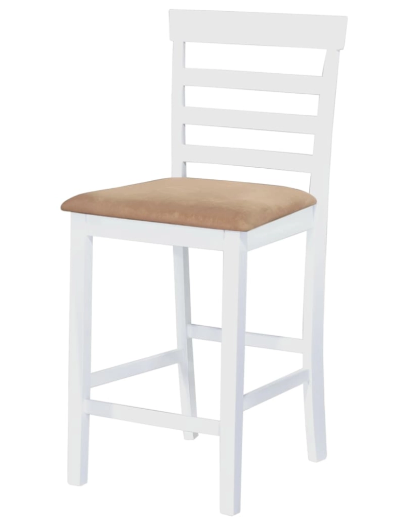 imagem de vidaXL Consola de mesa branca e conjunto de 4 cadeiras de bar4