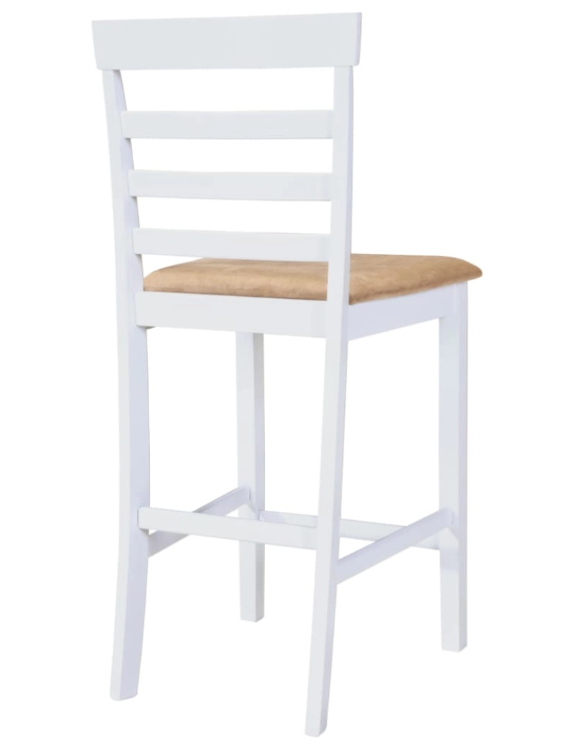 imagem de vidaXL Consola de mesa branca e conjunto de 4 cadeiras de bar7