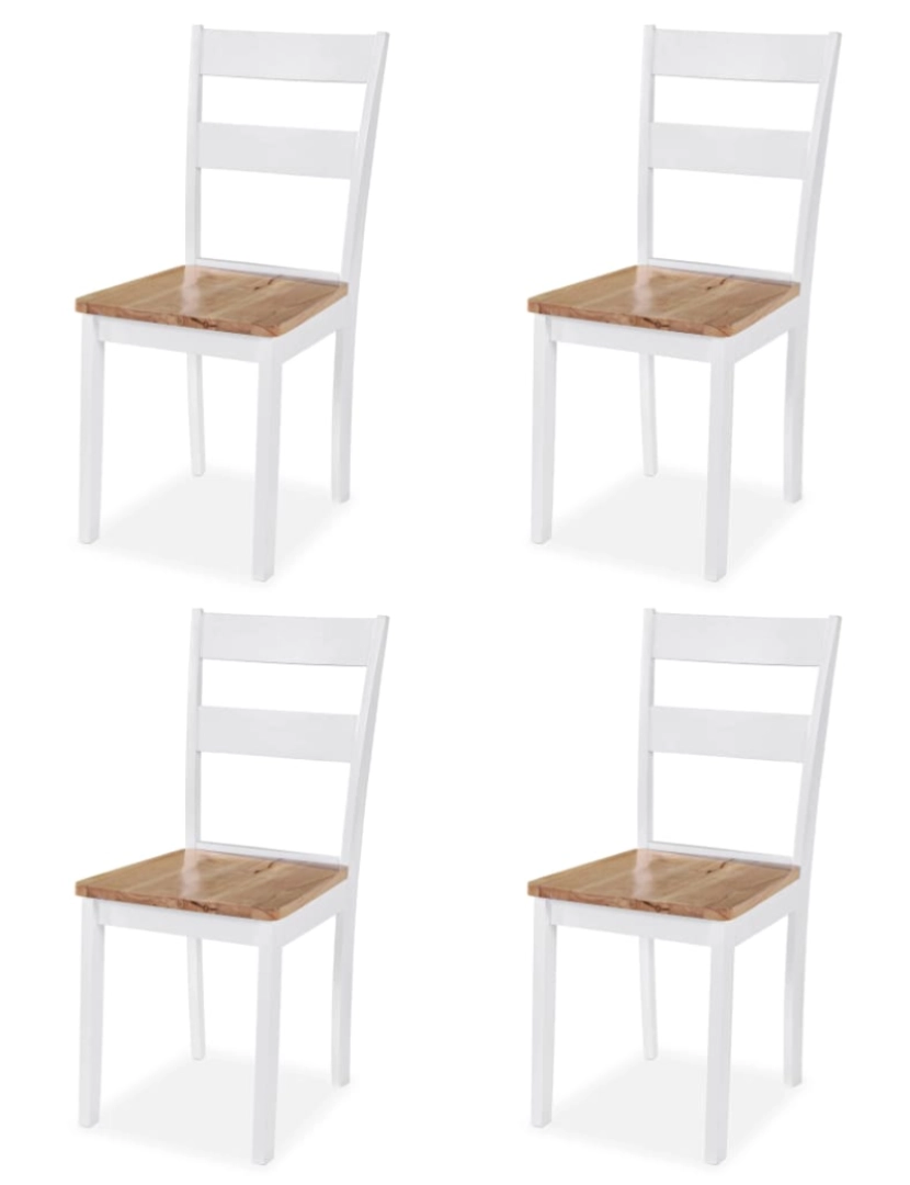 imagem de vidaXL Conjunto de jantar 5 pcs MDF e seringueira branco4