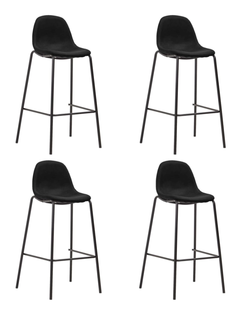 imagem de vidaXL 5 pcs conjunto de bar tecido preto7