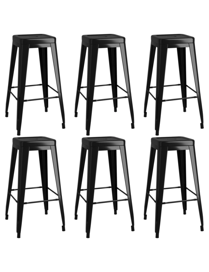 imagem de vidaXL 7 pcs conjunto de bar branco e preto6