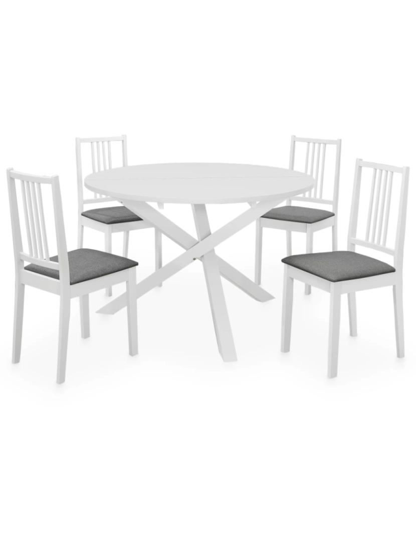 imagem de vidaXL 5 pcs conjunto de jantar MDF branco2