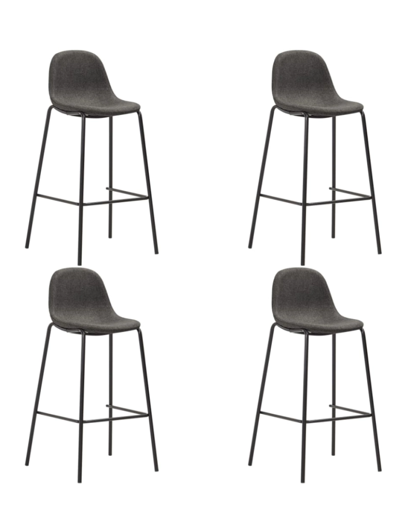 imagem de vidaXL 5 pcs conjunto de bar tecido cinzento-escuro7