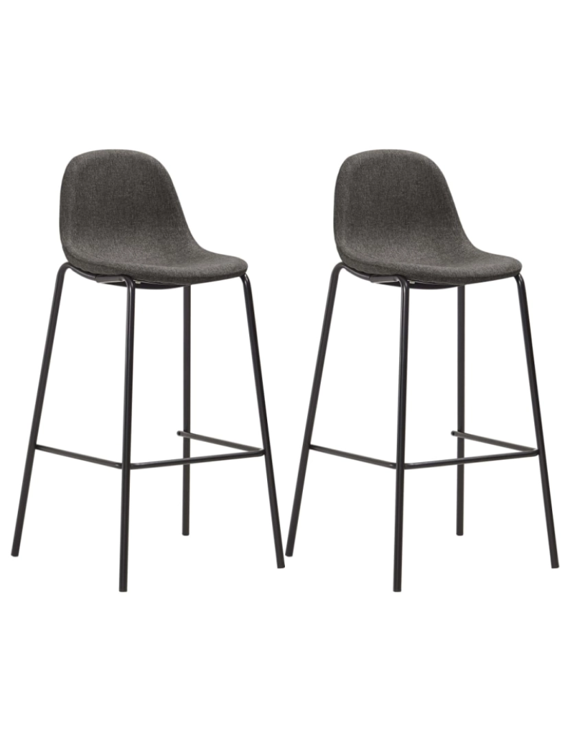 imagem de vidaXL 3 pcs conjunto de bar tecido cinzento-escuro6