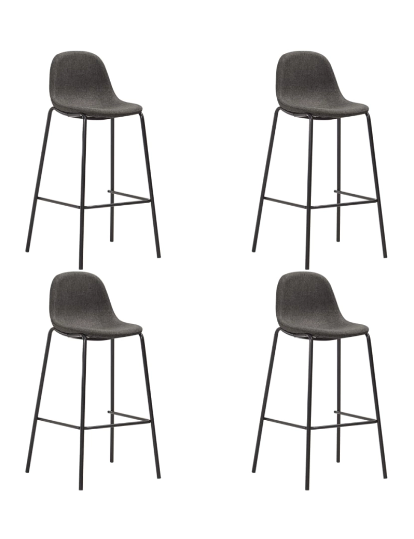 imagem de vidaXL 5 pcs conjunto de bar tecido cinzento-escuro8