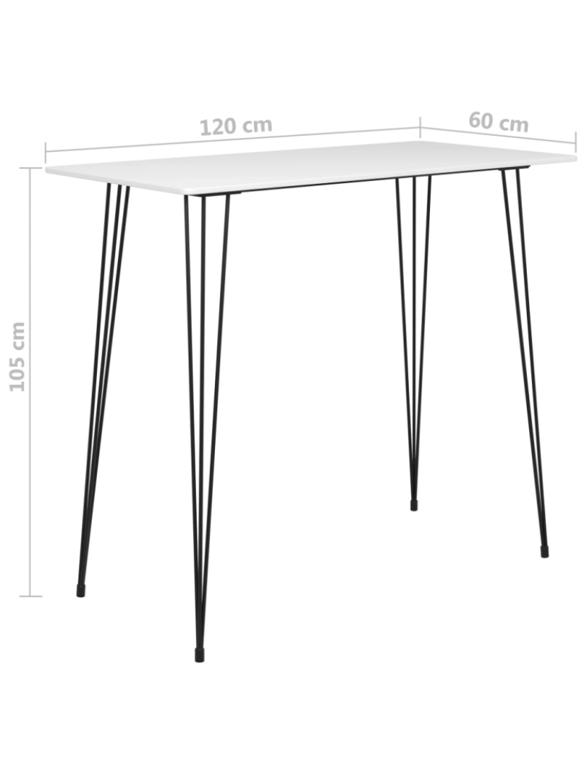 imagem de vidaXL 7 pcs conjunto de bar branco e preto11