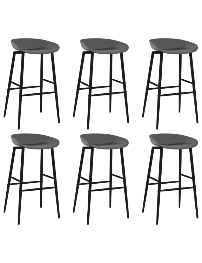 imagem de vidaXL 7 pcs conjunto de bar preto e cinzento7