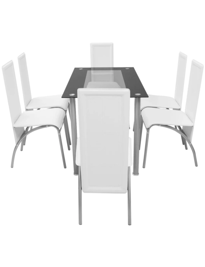 imagem de vidaXL Conjunto de jantar 7 pcs branco3