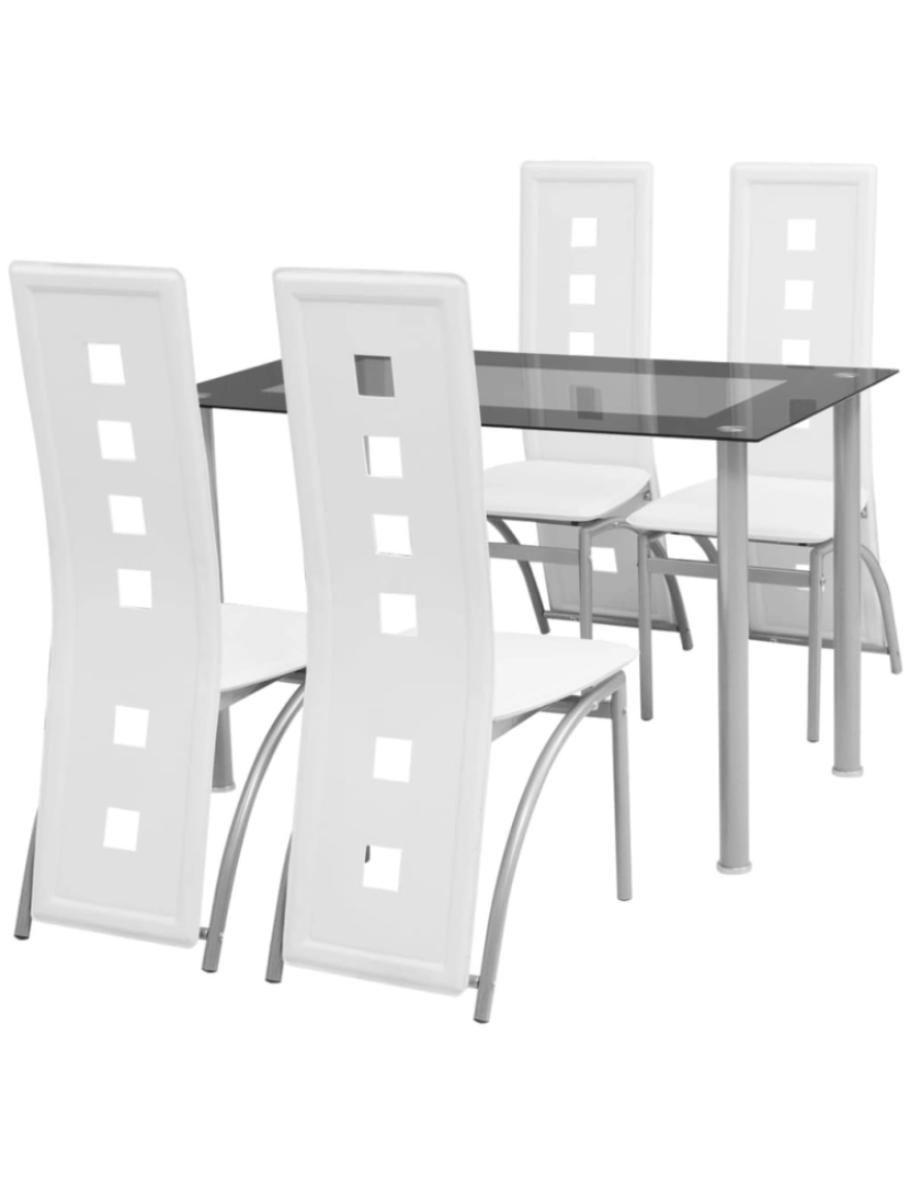 imagem de vidaXL Conjunto de jantar 5 pcs branco2