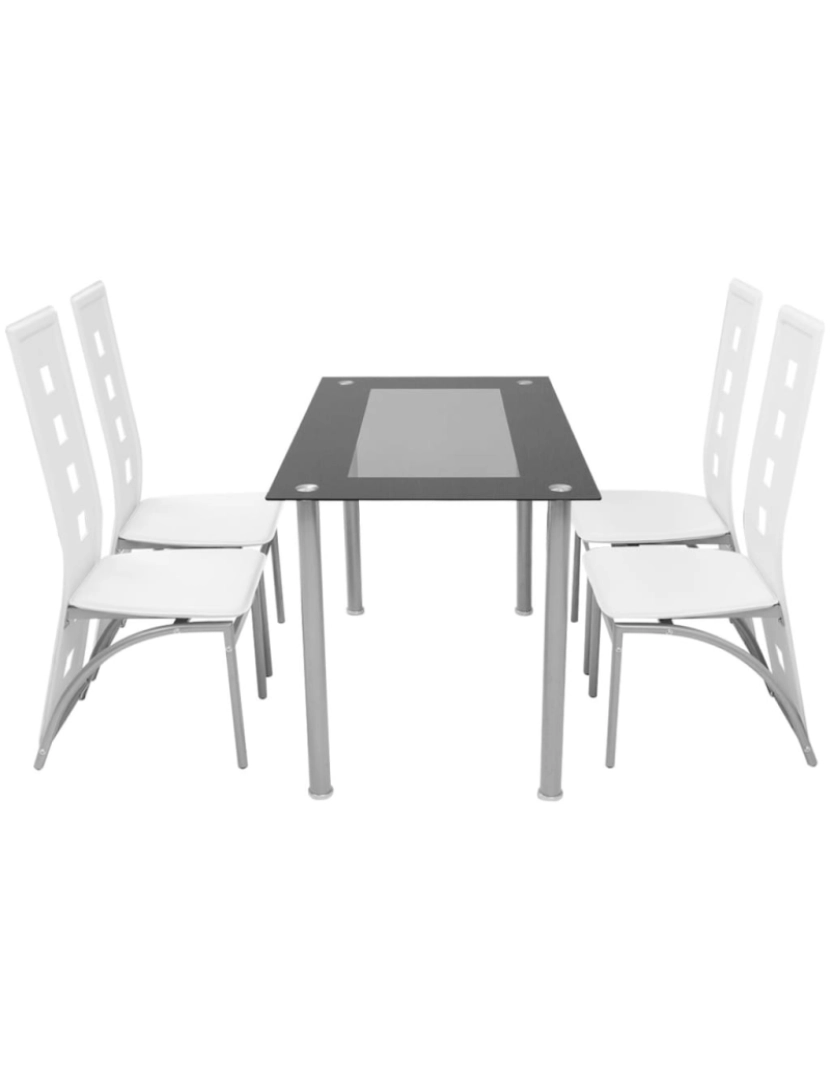 imagem de vidaXL Conjunto de jantar 5 pcs branco3