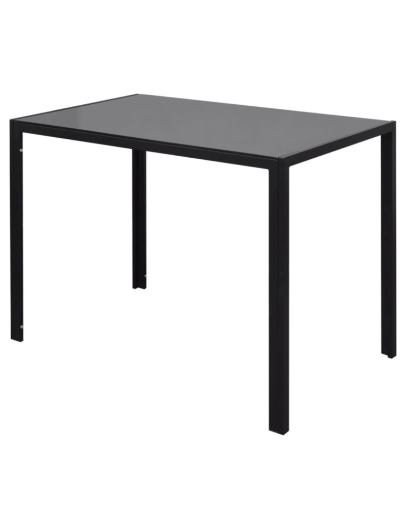 imagem de vidaXL Conjunto mesa de jantar 5 pcs preto e branco5