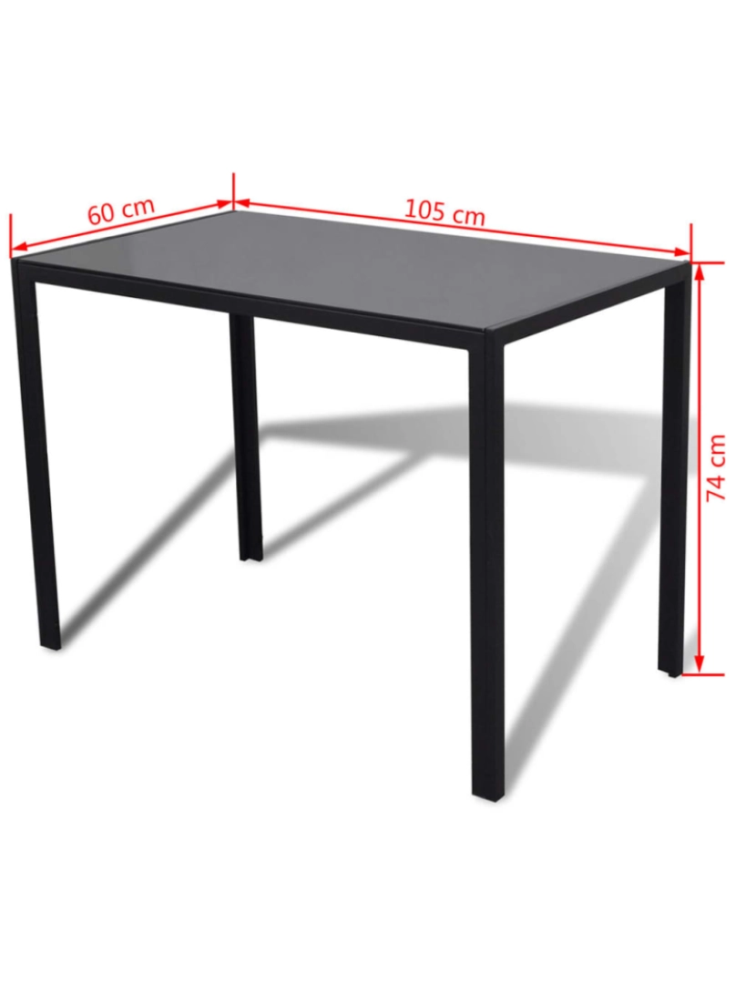 imagem de vidaXL Conjunto mesa de jantar 5 pcs preto e branco9