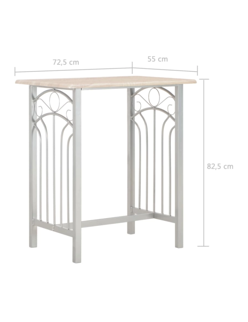 imagem de vidaXL 3 pcs conjunto de bar em madeira e aço9