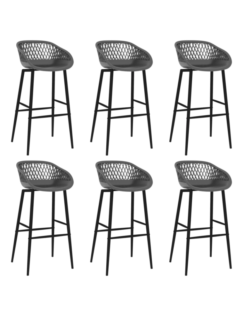 imagem de vidaXL 7 pcs conjunto de bar preto e cinzento7