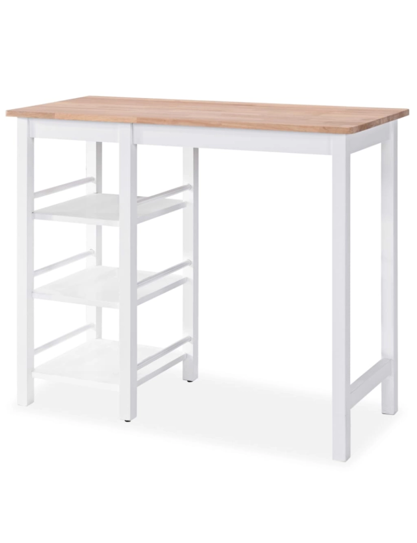 imagem de vidaXL Conjunto de bar 3 pcs MDF branco4