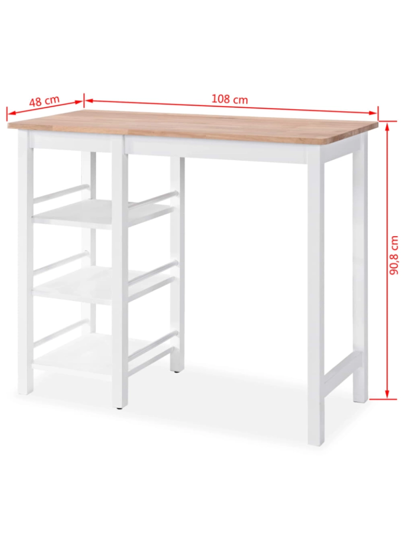 imagem de vidaXL Conjunto de bar 3 pcs MDF branco9