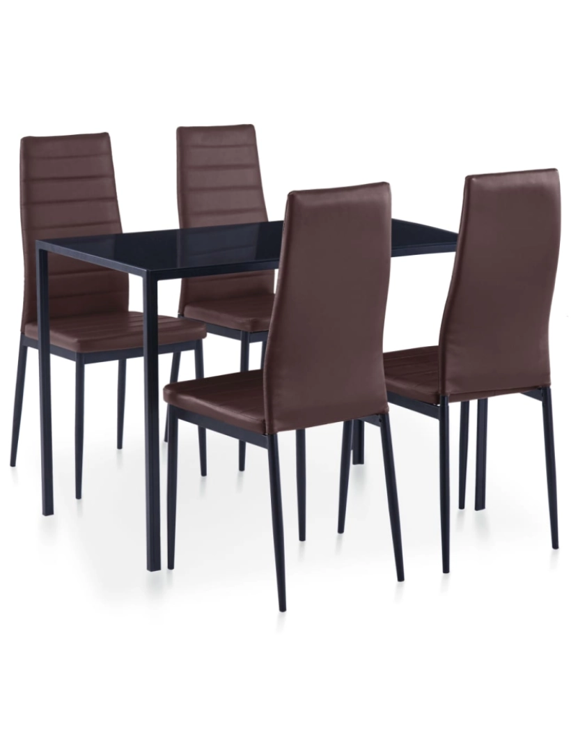 imagem de vidaXL Conjunto de jantar 5 pcs castanho1