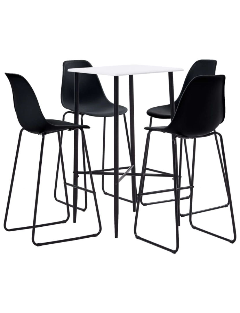 imagem de vidaXL 5 pcs conjunto de bar plástico preto2