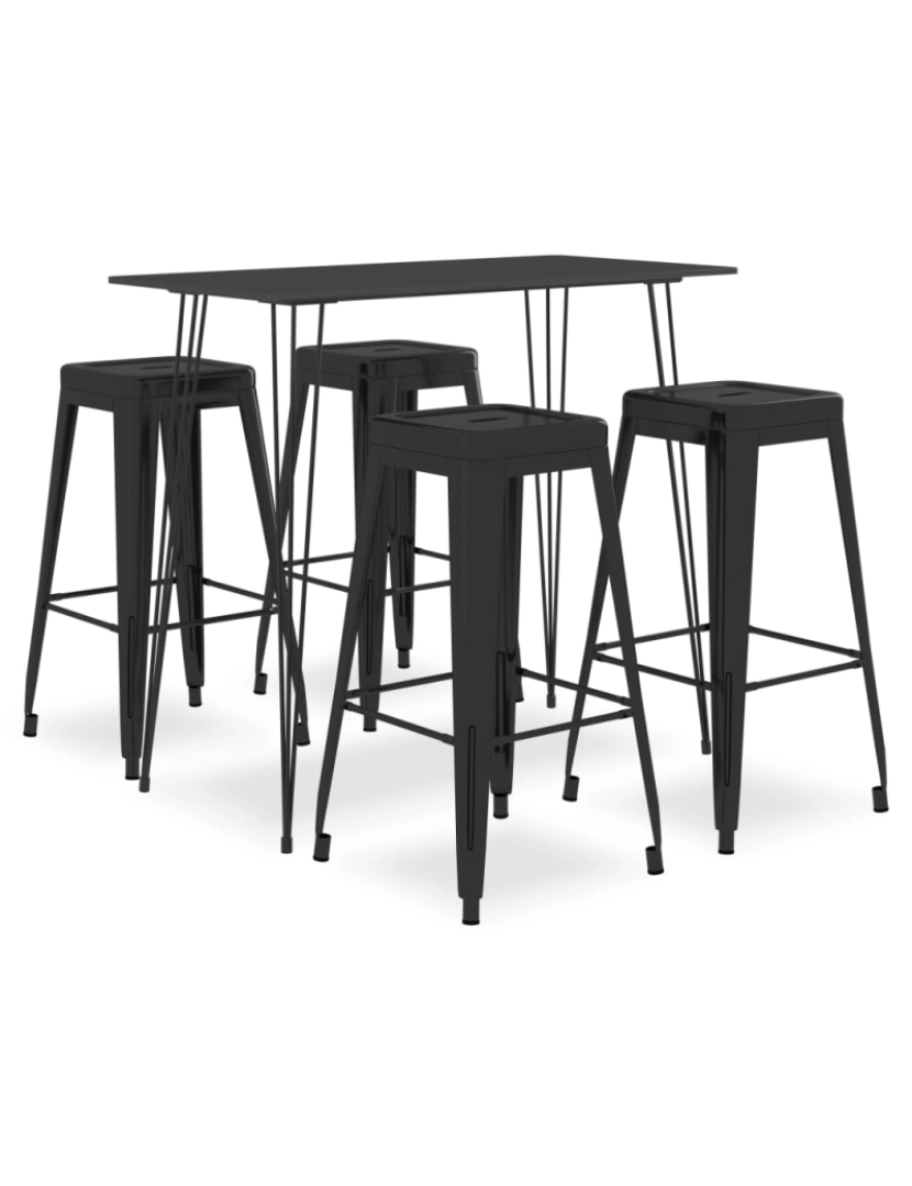 imagem de vidaXL 5 pcs conjunto de bar preto1