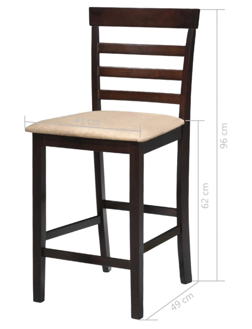 imagem de vidaXL Conjunto mesa de bar de madeira e 4 cadeiras, castanho10