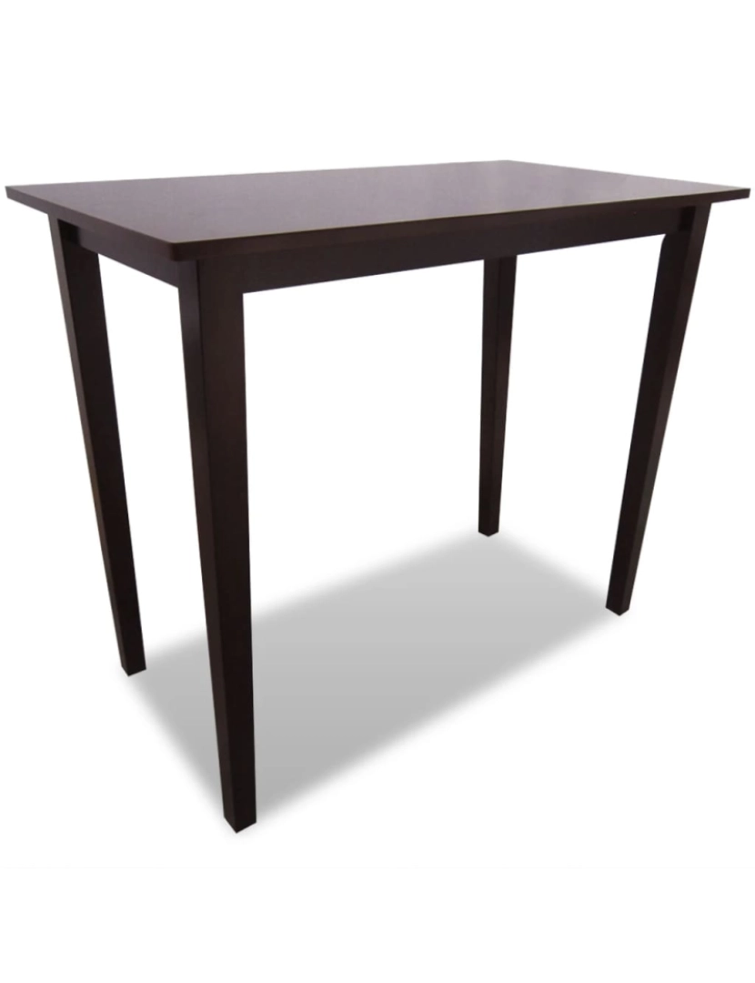 imagem de vidaXL Conjunto mesa de bar de madeira e 4 cadeiras, castanho3