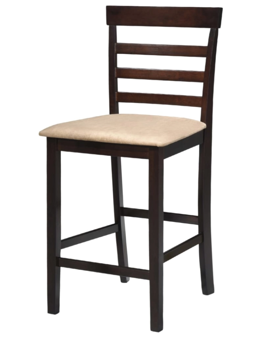 imagem de vidaXL Conjunto mesa de bar de madeira e 4 cadeiras, castanho4
