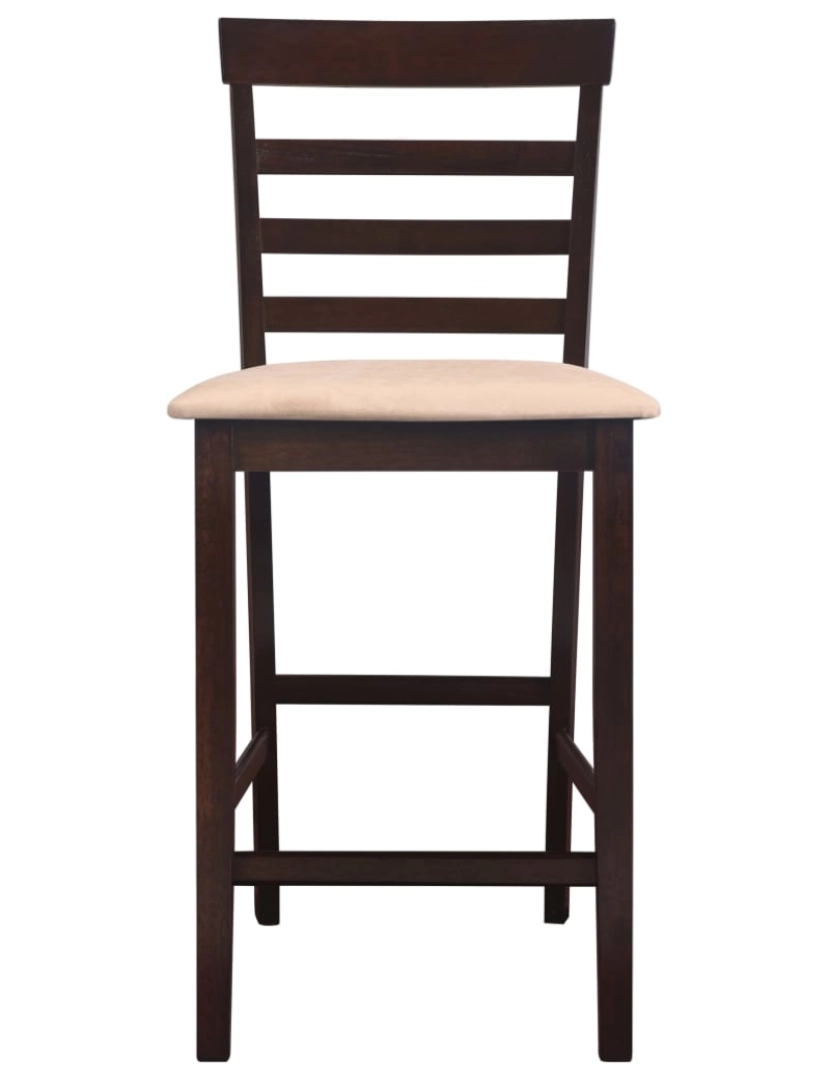 imagem de vidaXL Conjunto mesa de bar de madeira e 4 cadeiras, castanho5