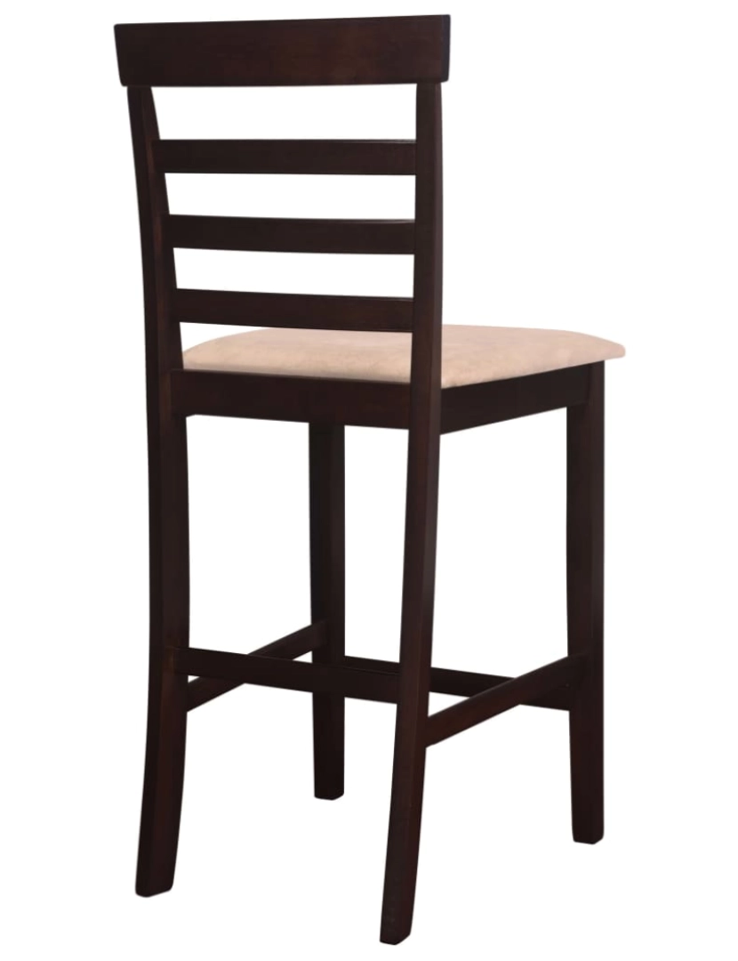 imagem de vidaXL Conjunto mesa de bar de madeira e 4 cadeiras, castanho7