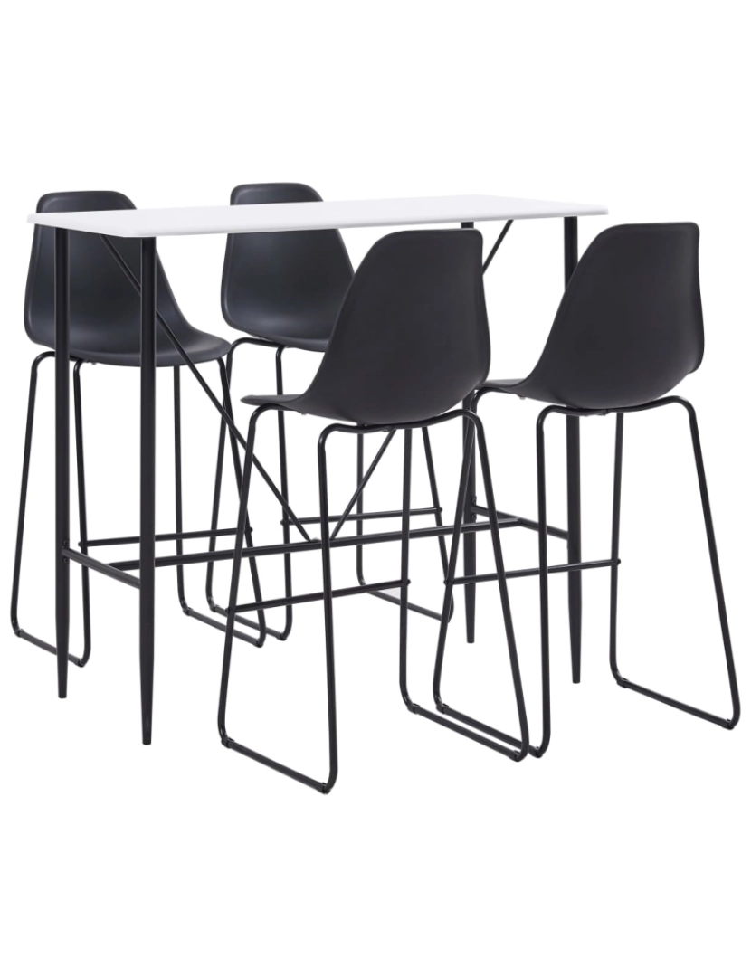 imagem de vidaXL 5 pcs conjunto de bar plástico preto2