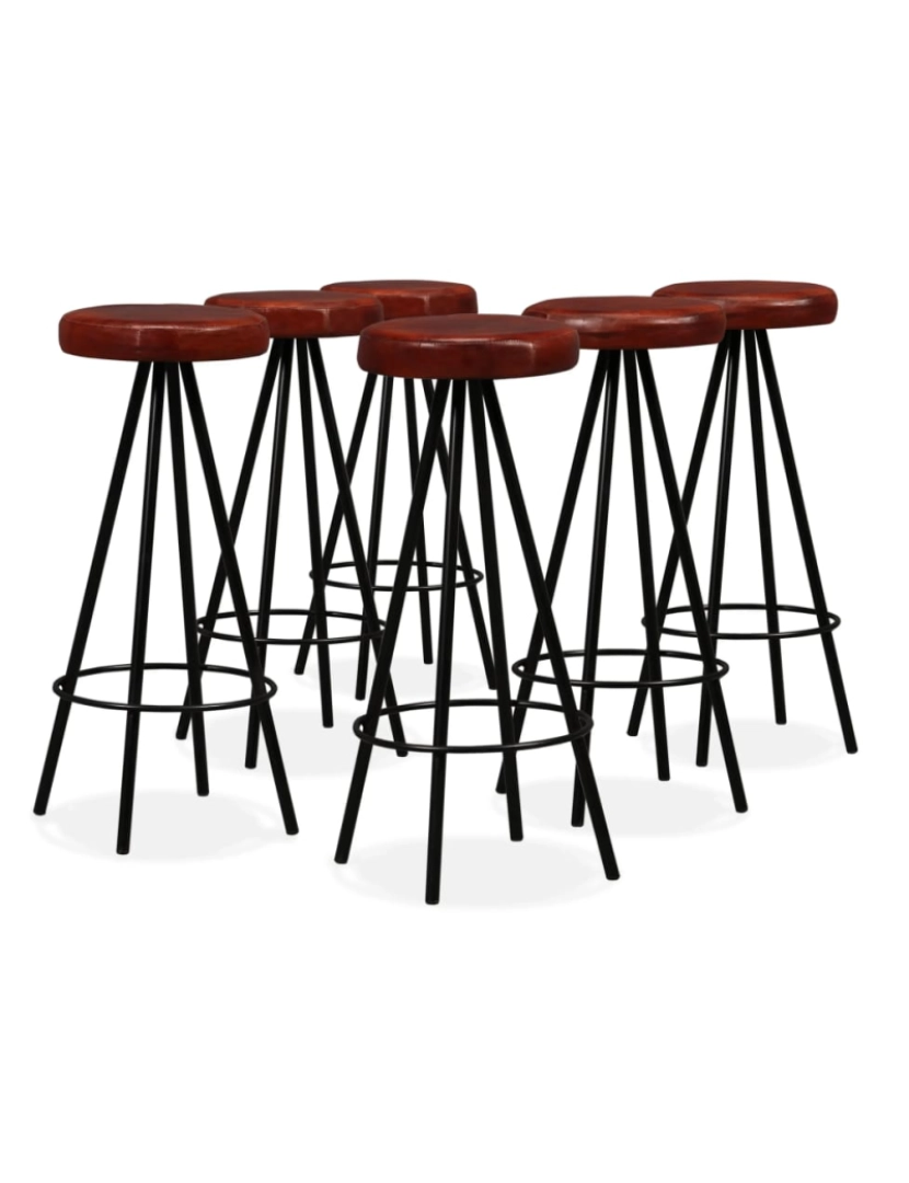 imagem de vidaXL Conjunto de bar 7 pcs madeira acácia maciça e couro genuíno8