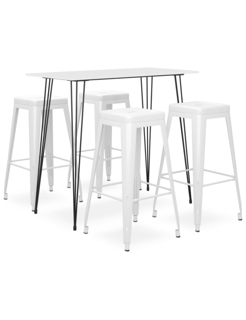 imagem de vidaXL 5 pcs conjunto de bar branco1