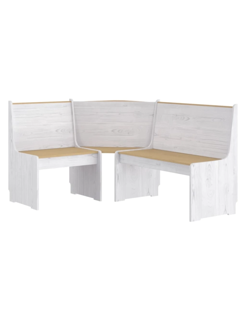 imagem de vidaXL 3 pcs conjunto de jantar pinho maciço castanho mel/branco6