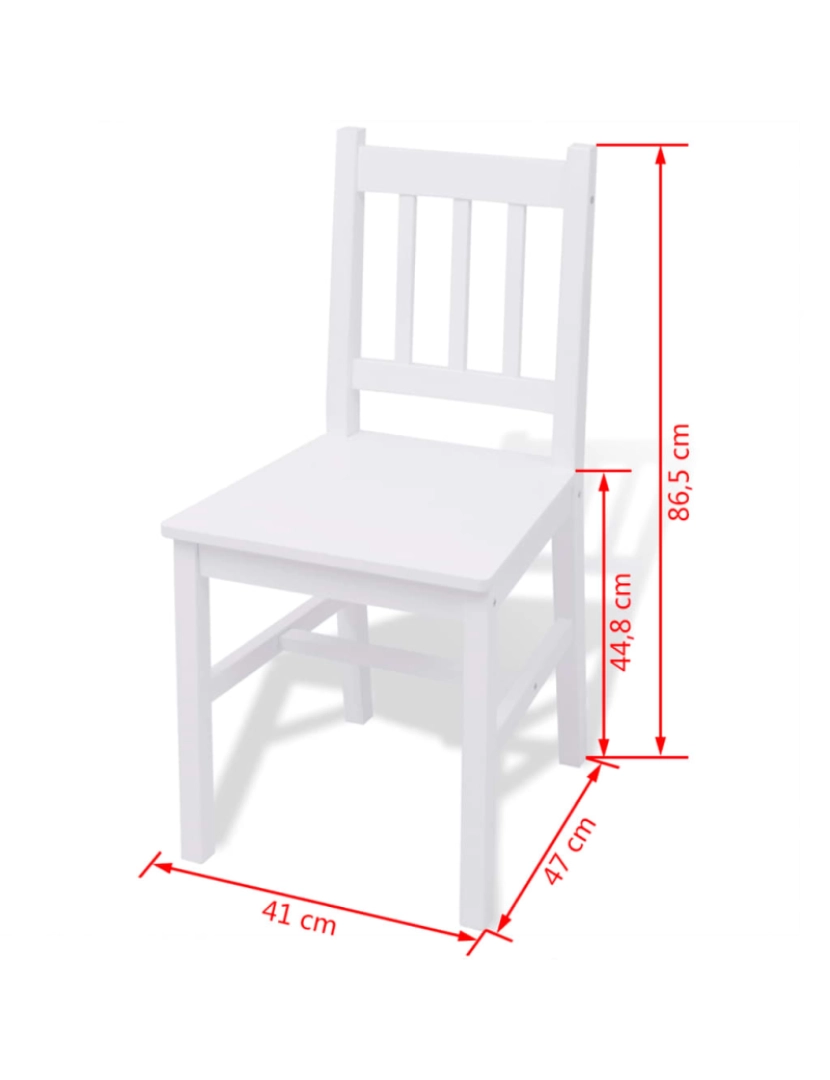 imagem de vidaXL Conjunto de jantar 7 peças, pinho branco8