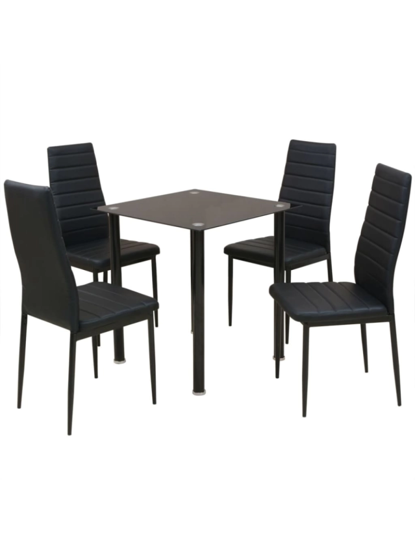 imagem de vidaXL Conjunto 5 pcs de mesa de jantar e cadeiras preto1