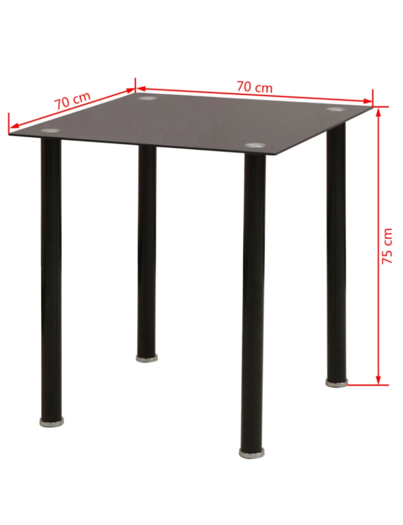 imagem de vidaXL Conjunto 5 pcs de mesa de jantar e cadeiras preto10