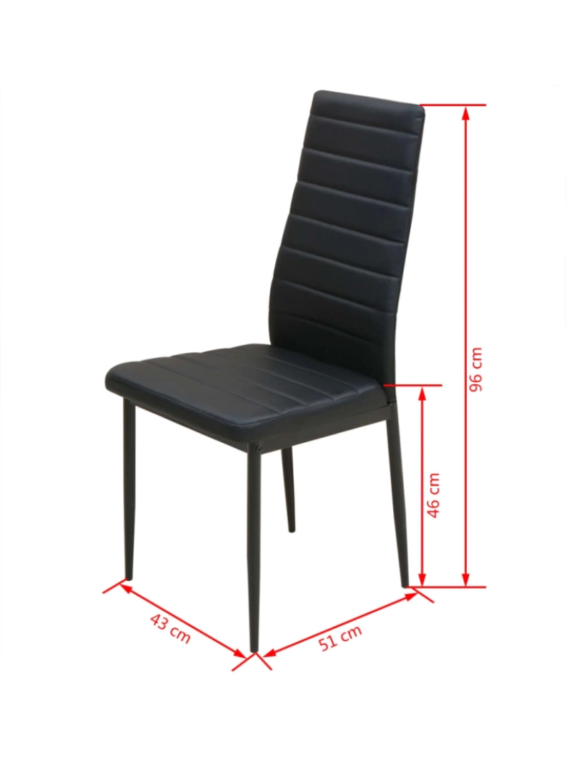 imagem de vidaXL Conjunto 5 pcs de mesa de jantar e cadeiras preto9